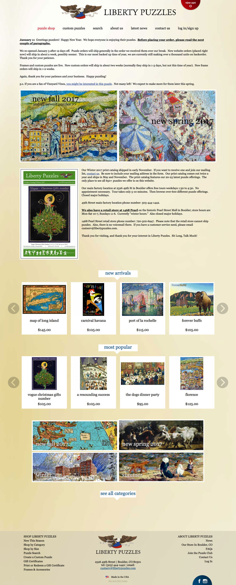 Liberty Puzzles Homepage Screenshot