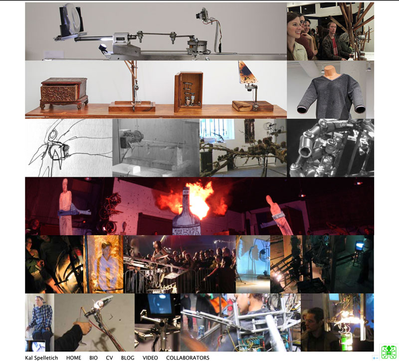 Kal Spelletich portfolio homepage screenshot